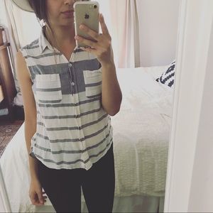buttoned-up tank top